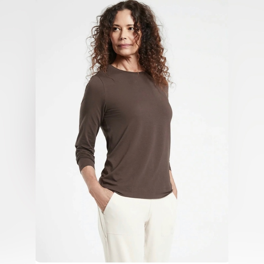 NWT Athleta Outbound Top In Walnut Size 1X - Picture 2 of 8